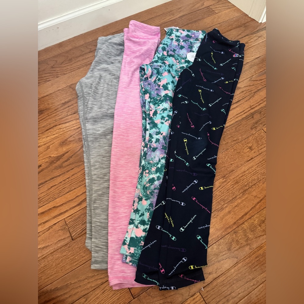 4pcs size 10/12 Champion1/ Fila 2/ Converse 1 girl leggings